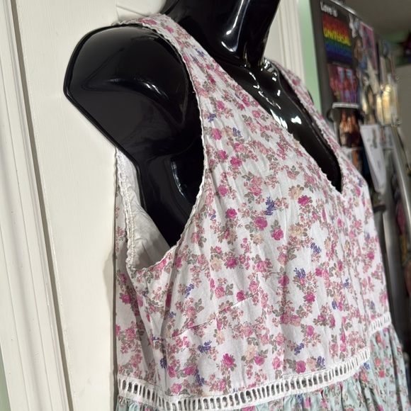 LoveShackFancy x Target Pastel Floral 100% Cotton Midi Swing Summer Dress Size L - Picture 6 of 12